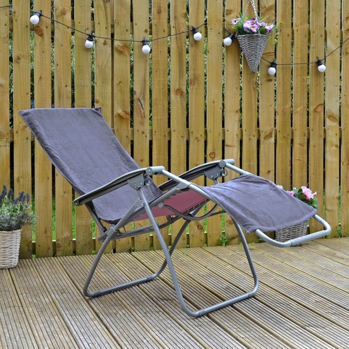 Grey garden lounger - garden,